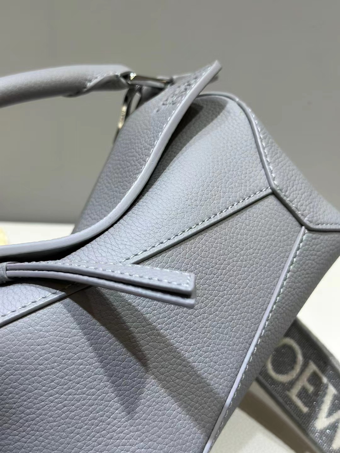 Loewe Mini Puzzle Bag in Soft Grained Calfskin Grey